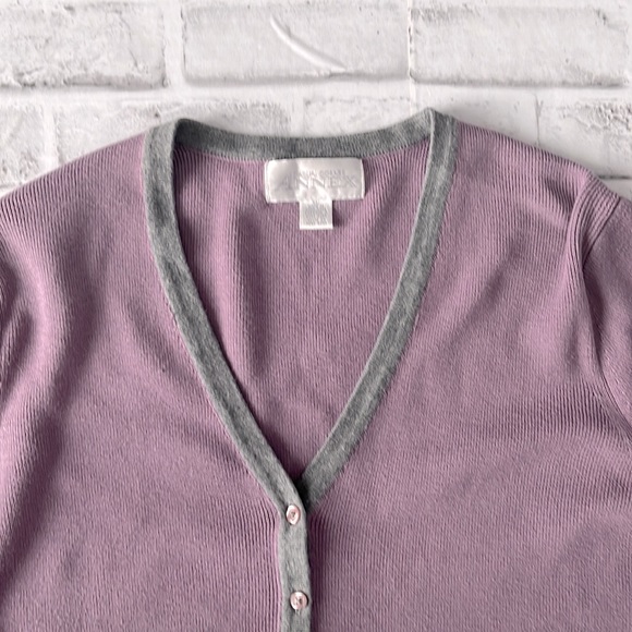 Casual Corner Annex Open Front Cardigan Sweater Button down - Size XL - purple - Picture 4 of 7